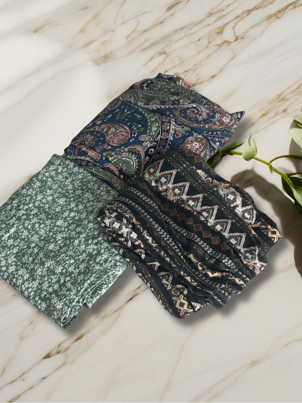 SHEIN 3pc Boho Festival Pants Bundle | Size S | Paisley Floral Harem Flare NWOT